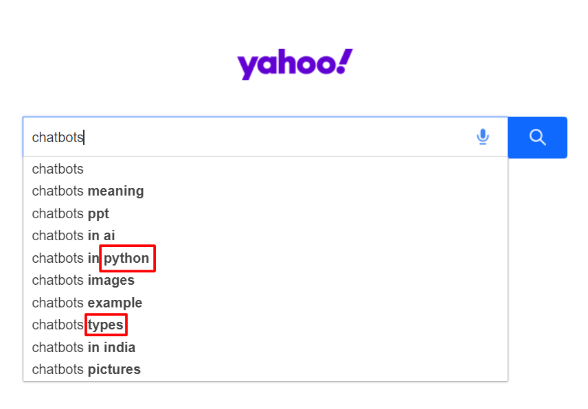 Autocomplete Feature Yahoo
